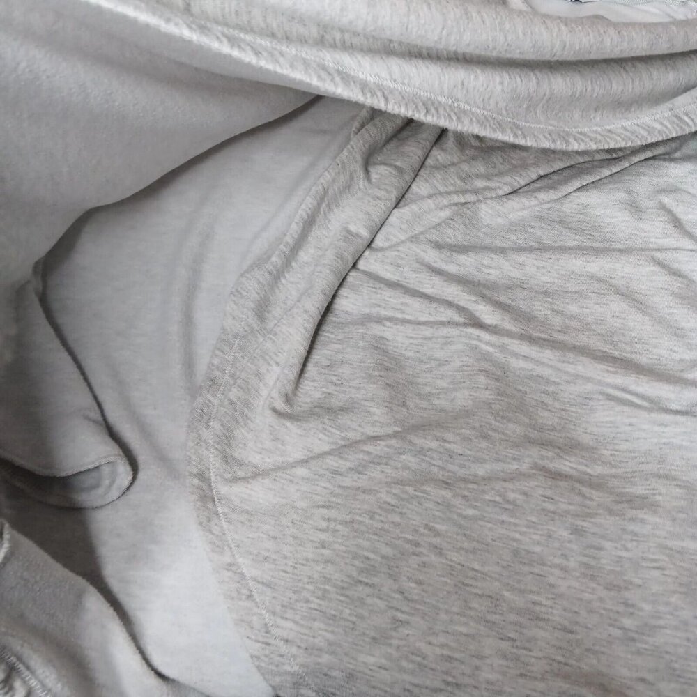 Athleta Womens Large Purana Wrap Sweatshirt Gray Heather Ribbed Long Sleeve Top - Picture 15 of 15